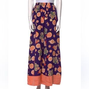 Racil Korin Wide Legged Silk Crepe Purple Floral Trouser Pants New w Tags Medium